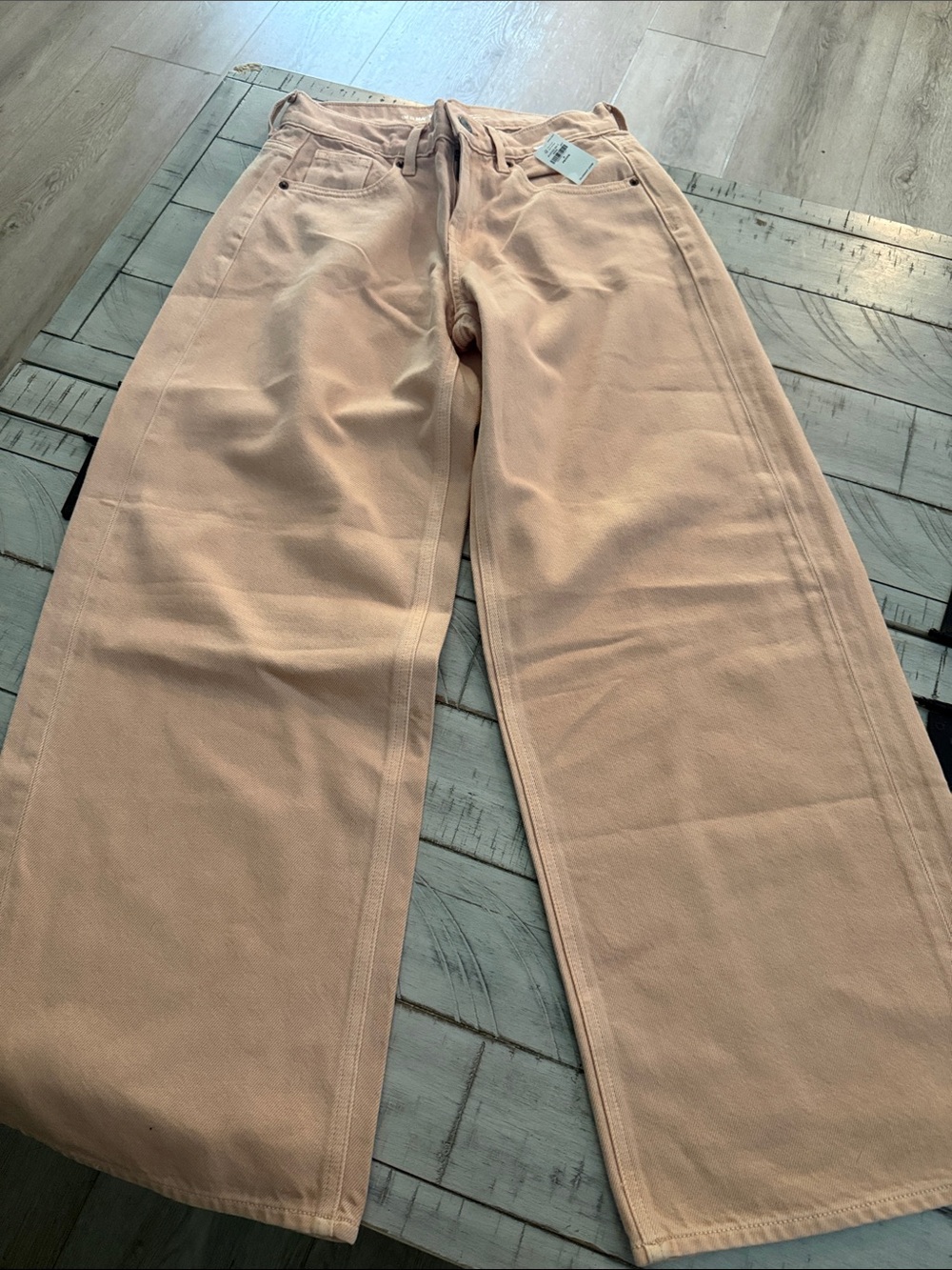 Old Navy Baggy Wide Leg Pants in Soft Peach